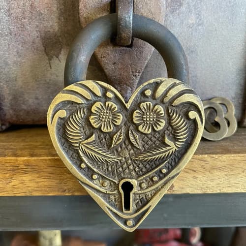 Candado Victorian Ornate Heart - A Pedido_exkarg Dorado 6