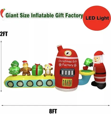 Papa Noel Inflable Fabrica De Regalos - A Pedido_exkarg Rojo 2