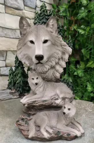 Estatua Mountain Scenery Gray Wolf - A Pedido_exkarg Gris 4