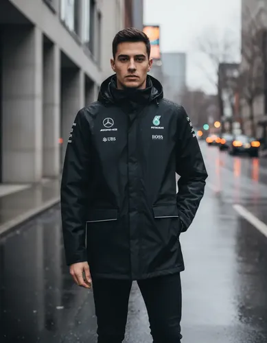 Tapado De Lluvia Mercedes Petronas F1_original Negro L