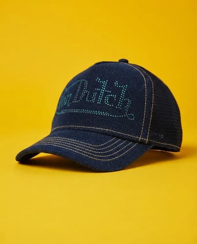Gorra Von Dutch Hat Rhinestone Denim - A Pedido Azul M 6