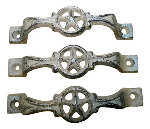 Set 3 Manijas Grandes Hierro Para Puerta - A Pedido_exkarg Marrón