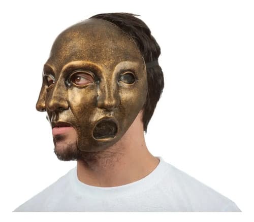 Mascara De 3 Caras 3 Faces Gold Disfraz Carnaval Fiesta Dorado Mascara De 3 Faces Gold Mask 4