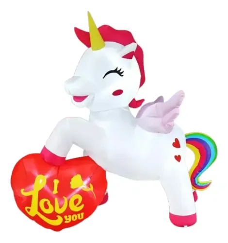 Inflable San Valentin Unicorn - A Pedido_exkarg Blanco 6