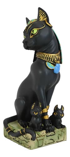 Estatua Egyptian Goddess Sitting Cat - A Pedido_exkarg Negro