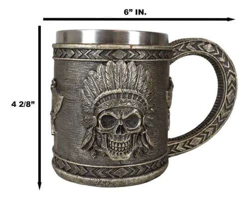 Taza De Cafe Native Indian Chief - A Pedido_exkarg Gris 3