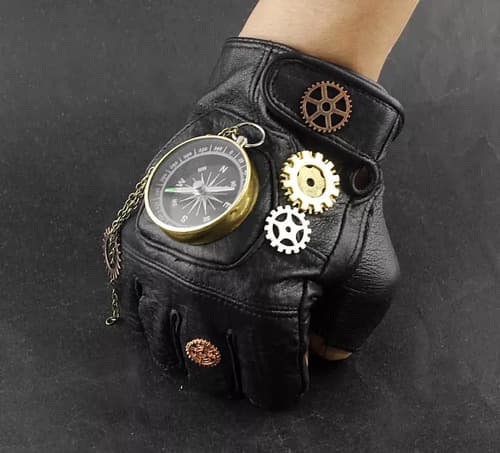 Guantes Cuero Cosplay Compass - A Pedido_exkarg Negro 3