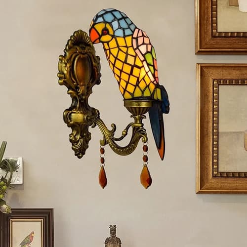 Aplique De Pared Tiffany Parrot - A Pedido