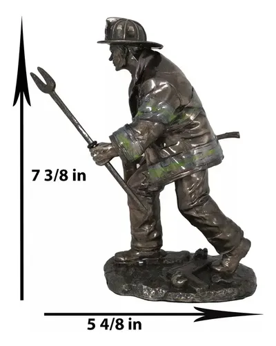 Estatua Bombero Fireman With Fire Axe - A Pedido_exkarg Bronce 3