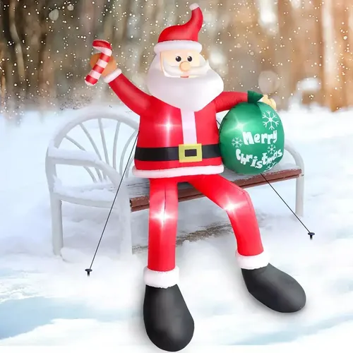 Papa Noel 8ft Inflatable Sitting - A Pedido_exkarg Rojo 3