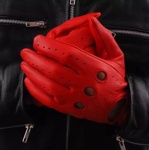 Guantes De Cuero Para Conduccion  - A Pedido_exkarg Blanco Liso Con Perforaciones 10