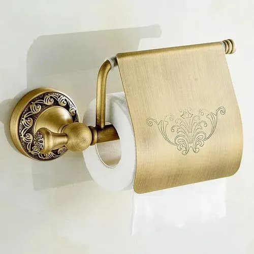 Porta Rollo Papel Higienico Antique Bronze - A Pedido_exkarg Dorado 4