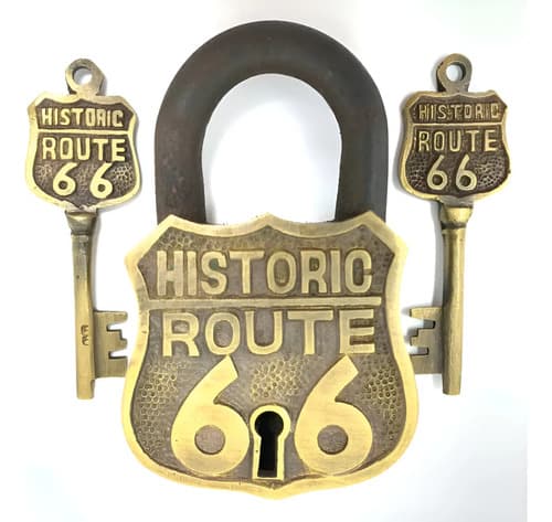 Candado Historic Route 66 - A Pedido_exkarg Dorado
