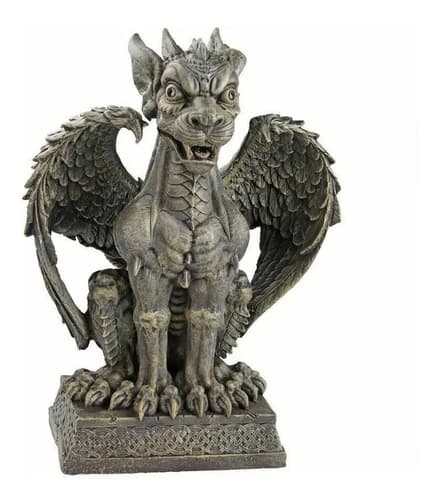 Adorno Decorativo Katlot Boden Gargoyle - A Pedido_exkarg Gris/envejecido 4