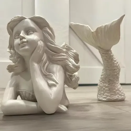 Estatua Para Jardin Sirena - A Pedido_exkarg Blanco 6