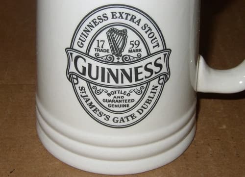 Jarra De Cerveza Original Guinness Grabada - A Pedido Blanco 3