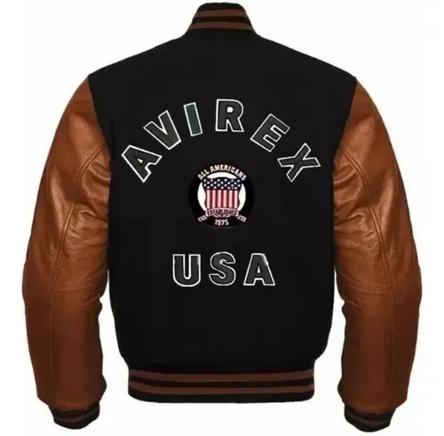 Campera Mens Avirex Varsity Bomber Solid - A Pedido Negro 38 2
