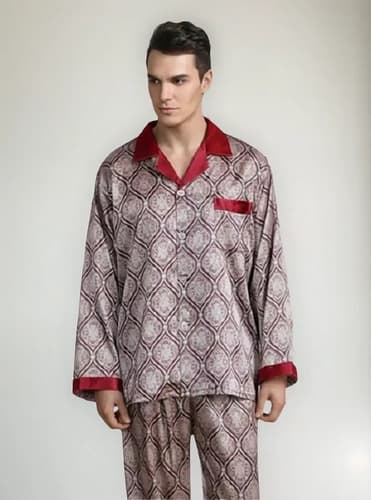 Pijama Hombre Set Top Saten - A Pedido_exkarg Rojo X