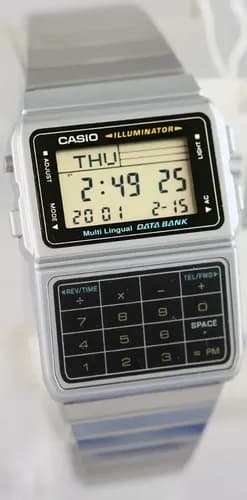 Reloj Casio Dbc611-1 Databank - A Pedido_exkarg Plateado Negro 2
