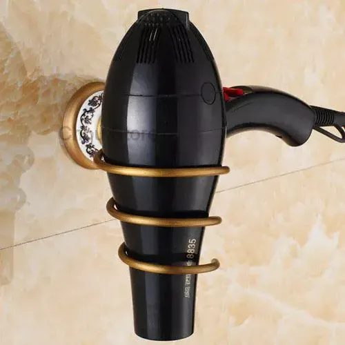 Porta Secador De Cabello Art Ceramic - A Pedido_exkarg Dorado 3