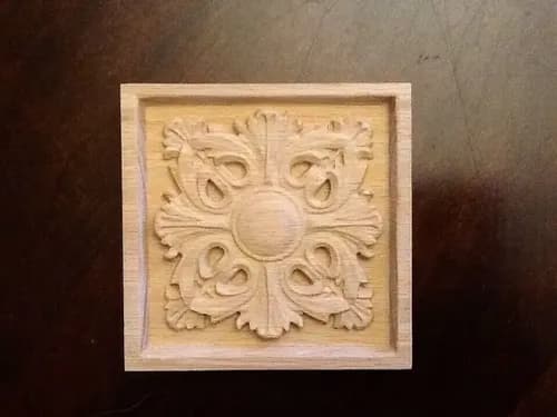 Escultura Decorativa  Carved Rosette - A Pedido_exkarg Marrón 3