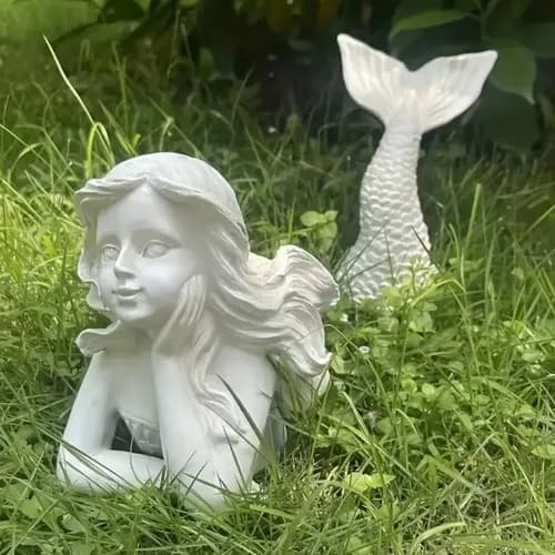 Estatua Para Jardin Sirena - A Pedido_exkarg Blanco 2