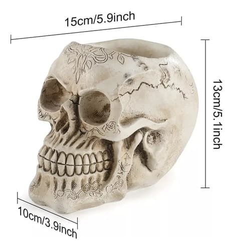 Macetero Gothic Skull Style Craneo - A Pedido_exkarg Blanco 3