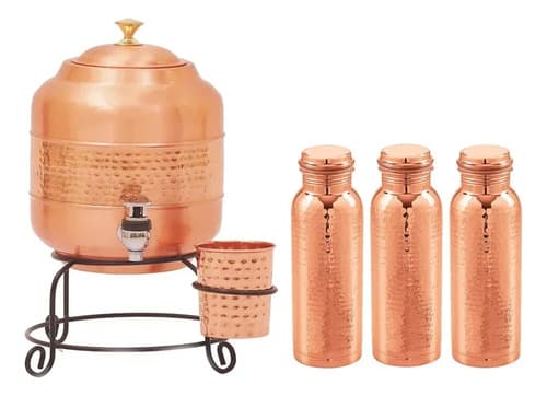 Set Barril Cobre + Vaso Y Botellas - A Pedido