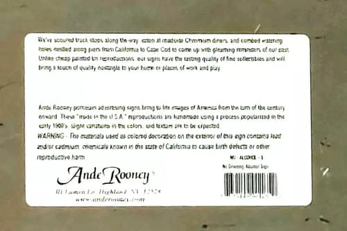 Cartel Ande Rooney No Alcohol Enlozado - A Pedido_exkarg X 2