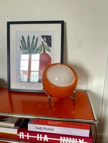Lampara De Mesa Bauhaus Mcm Style Bedside - A Pedido Naranja 3