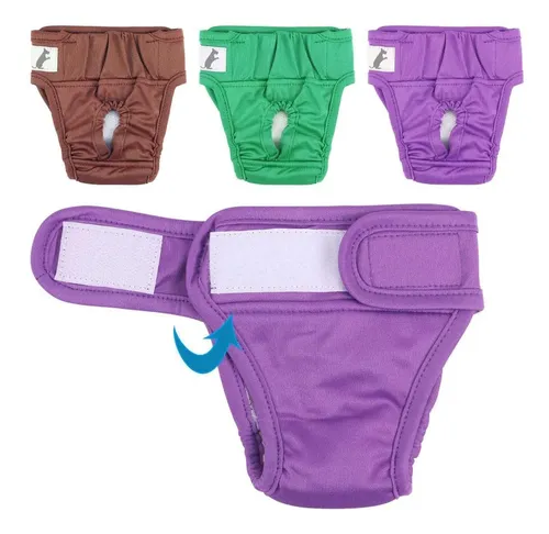 Paquete De 3 Pañales Para Perras/gatos - A Pedido Verde M