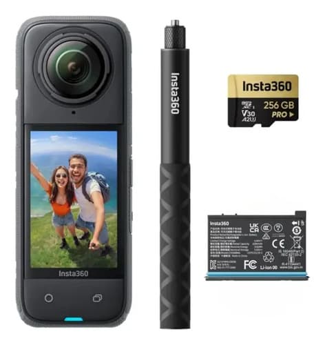Insta360 X4 Adventure Bundle 8k 256gb Bateria Palo Invisible Negro 2