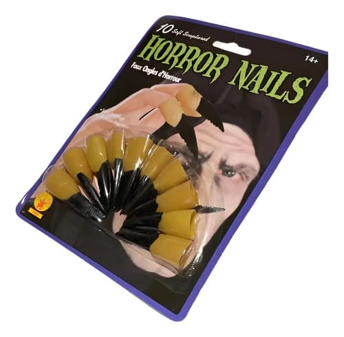 Set De Uñas De Terror Broma Halloween - A Pedido_exkarg Negro