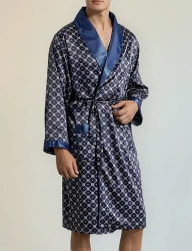 Pijama Men's Satin Silk Hombre - A Pedido_exkarg Azul Xxx