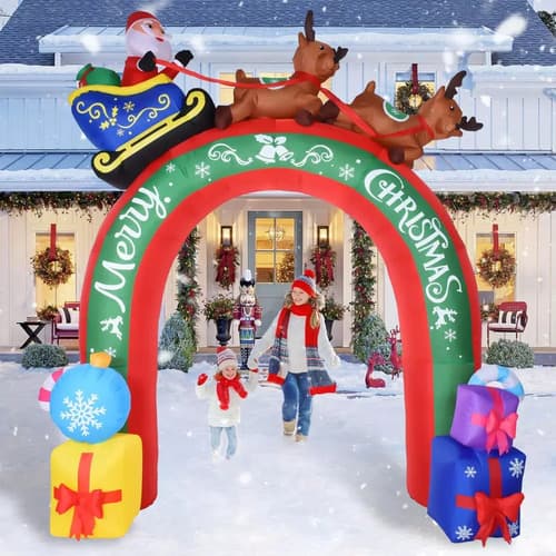 Papa Noel Inflable Arco 10 Ft - A Pedido_exkarg Rojo 7