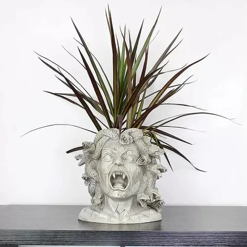 Maceta Cabeza Medusa - A Pedido_exkarg Gris 2