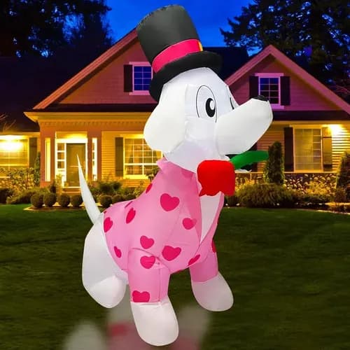 Inflable San Valentin Love Dog Rose - A Pedido_exkarg Rosa 2