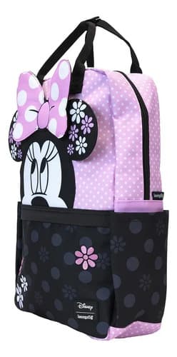 Mochila Disney Minnie Mouse Floral - A Pedido_exkarg Negro