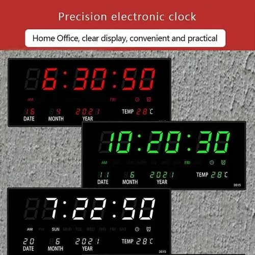 Reloj De Pared Digital Large Screen - A Pedido_exkarg Negro 8