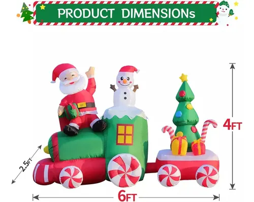 Papa Noel 6ft Drive Train - A Pedido_exkarg Rojo 5