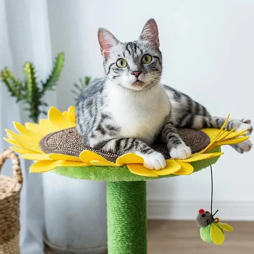 Rascador Para Gatos Girasol - A Pedido_exkarg Verde 4