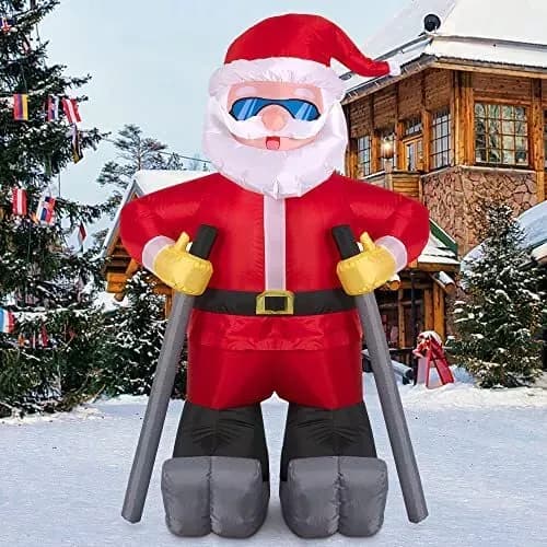 Papa Noel Inflable Esquiador - A Pedido_exkarg Rojo 5