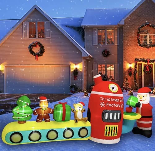 Papa Noel Inflable Fabrica De Regalos - A Pedido_exkarg Rojo 5
