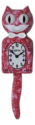 Reloj De Pared Exotic Pet Kit Kat Clock - A Pedido_exkarg Rosa 2