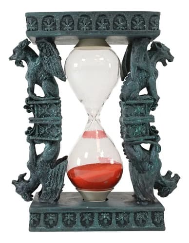Reloj De Arena Ebros Gothic Winged Stoic - A Pedido Verde Y Rojo