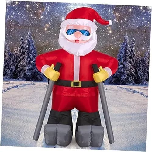 Papa Noel Inflable Esquiador - A Pedido_exkarg Rojo 6