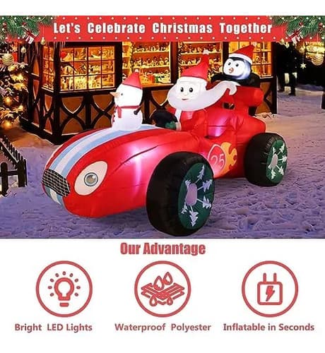 Papa Noel Inflable 8ft Christmas Race - A Pedido_exkarg Rojo 6