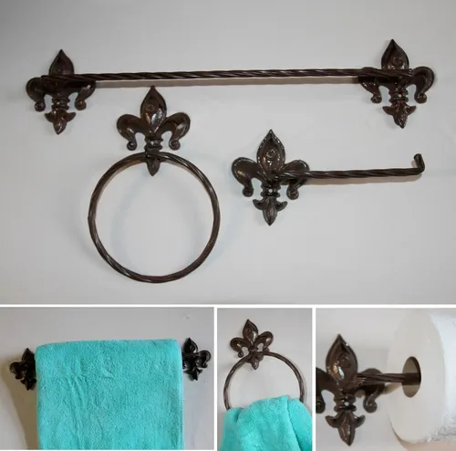 Set Accesorios Fleur De Lis Bathroom - A Pedido_exkarg Negro 9