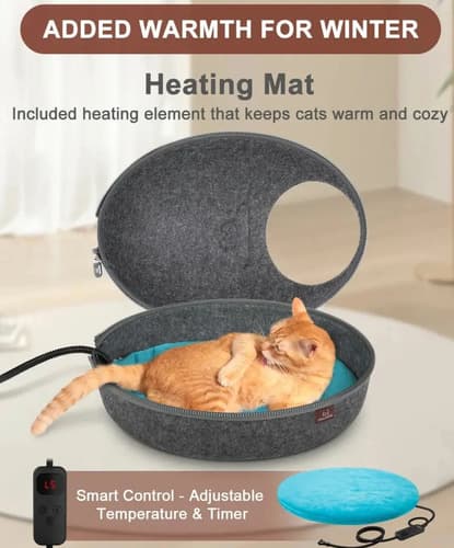 Cueva Para Gatos Con Calefacción - A Pedido_exkarg Gris 4