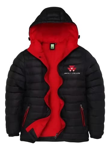 Campera Massey Ferguson Tractor 2786 - A Pedido_exkarg Negro Con Interior Rojo X